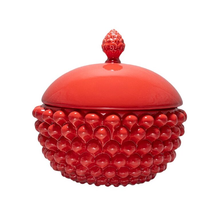 Centerpiece with Lid Coral Red M