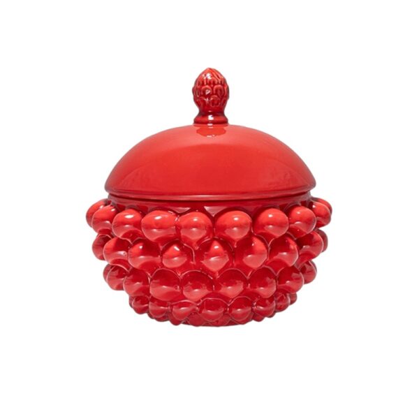 Centerpiece with Lid Coral Red S