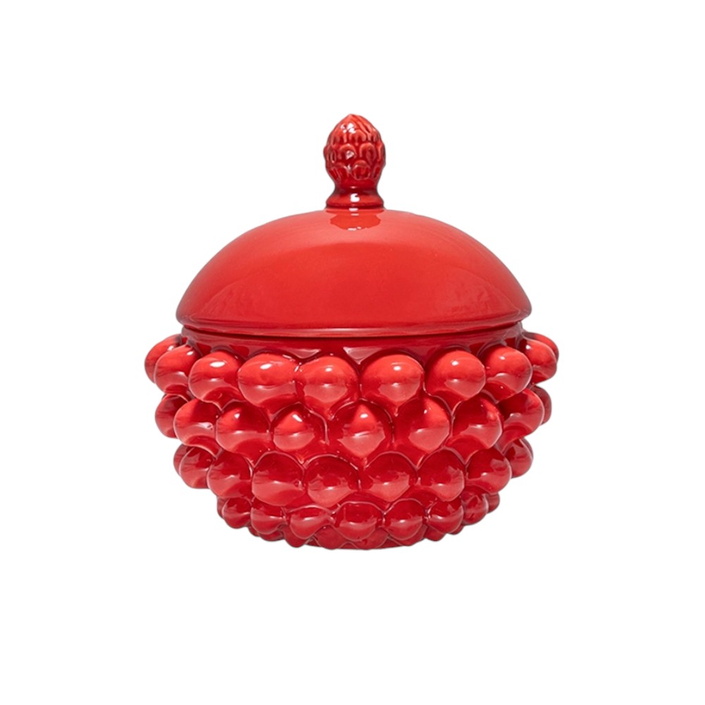 Centerpiece with Lid Coral Red S