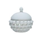 Centrotavola con Coperchio in ceramica di Caltagirone Bianco Puro S