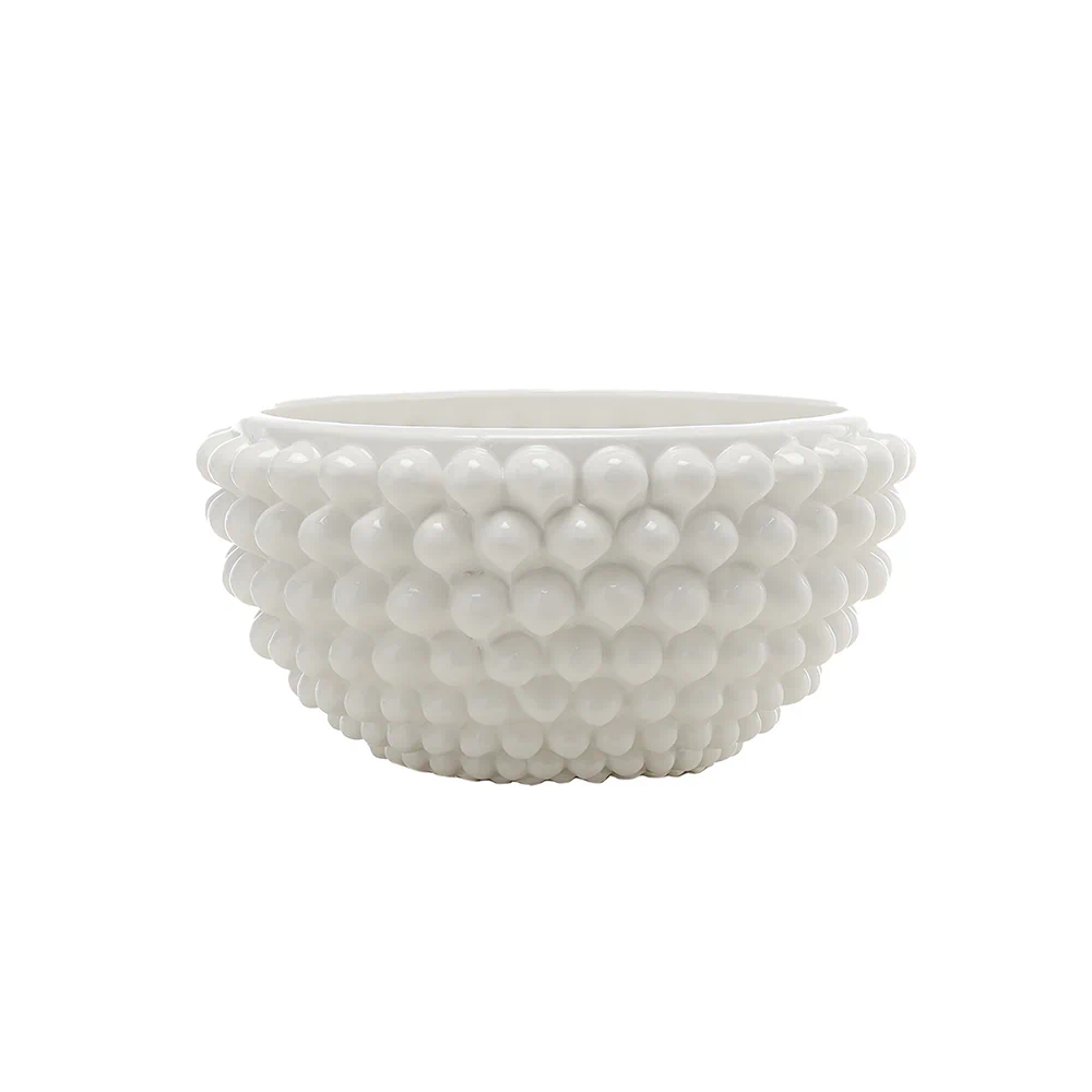 Centrotavola Bianco Piccolo in Ceramica di Caltagirone