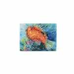 Magnete in stile siciliano con disegno ad acquerello di uno scorfano