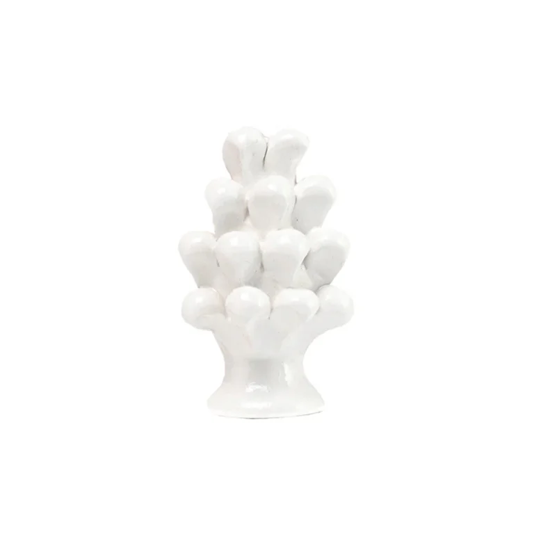 Magnete pigna bianco in Ceramica di Caltagirone