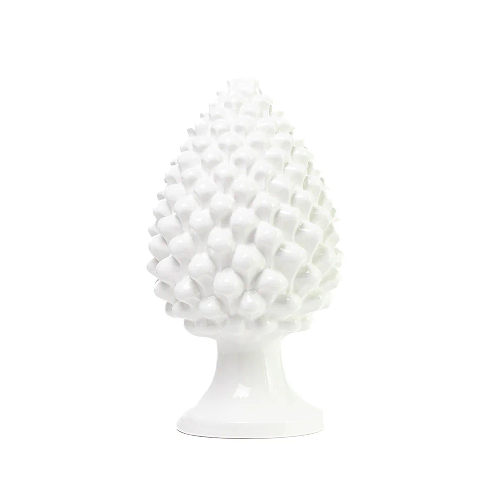 Pigna da 30 cm Bianco in Ceramica di Caltagirone