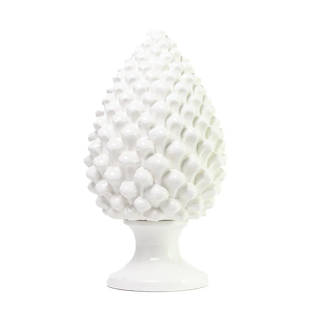 Pigna da 40 cm Bianco in Ceramica di Caltagirone