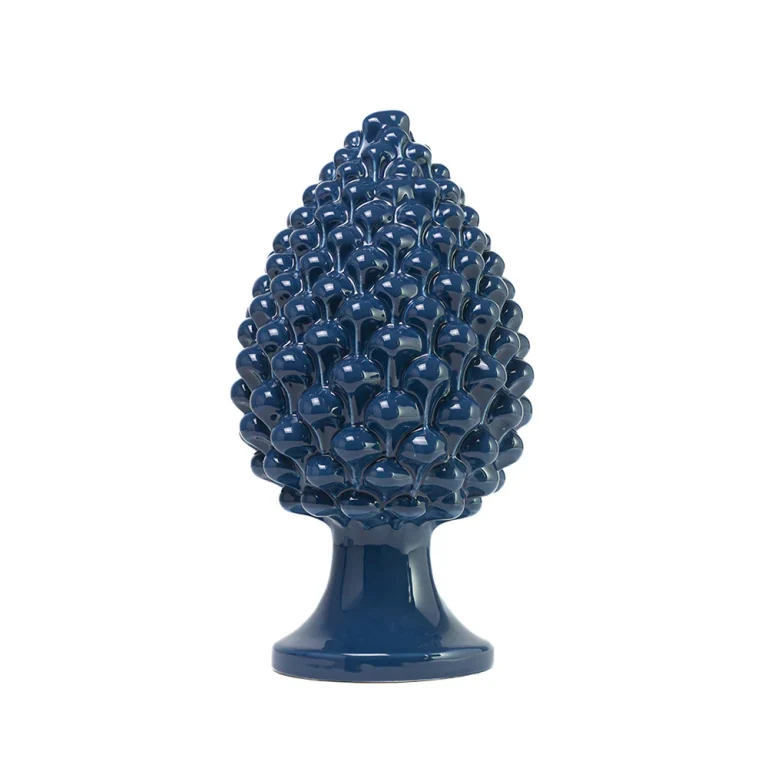 Pigna in ceramica di Caltagirone Blu Marino grande (L)