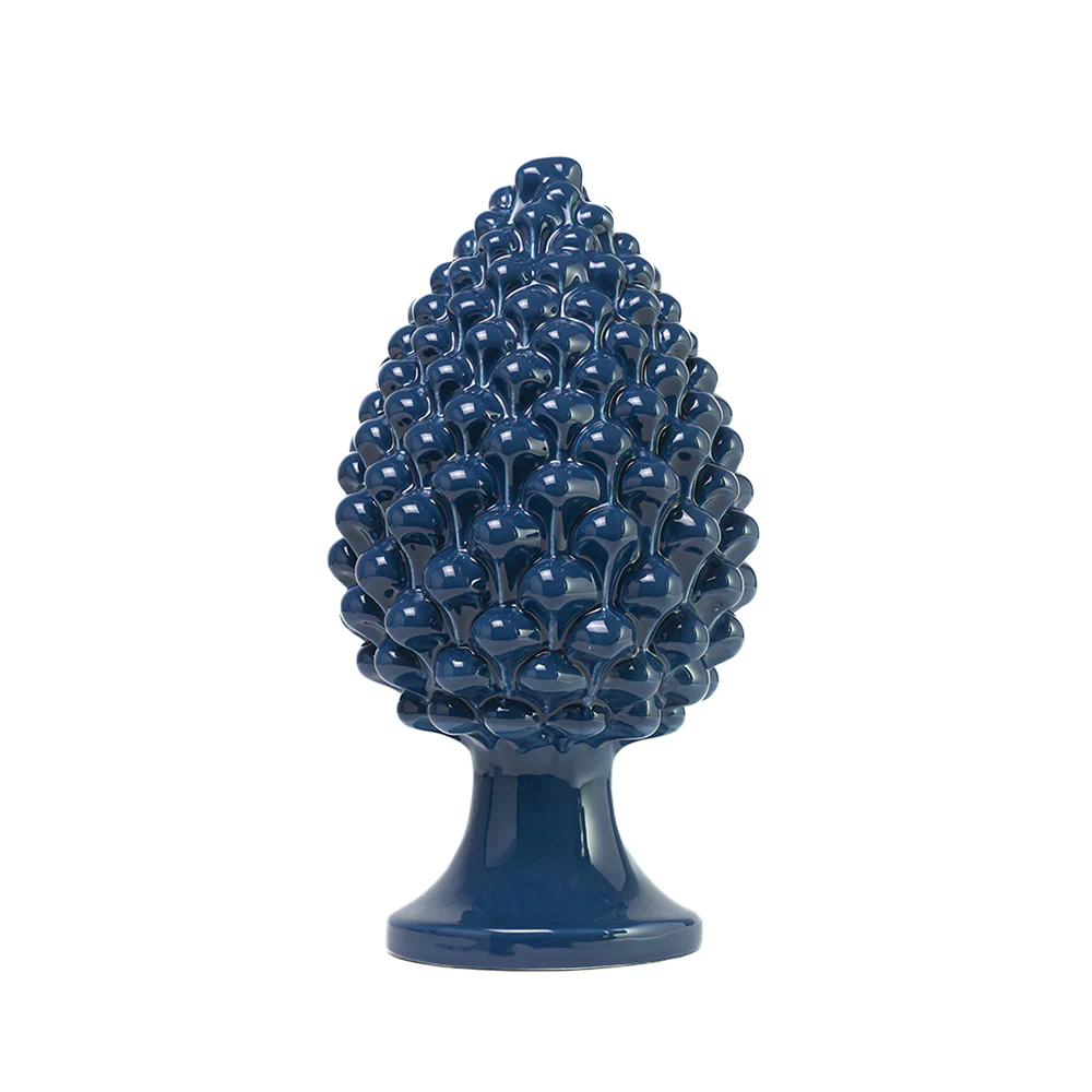 Pigna da 30 cm Blu marino in Ceramica di Caltagirone