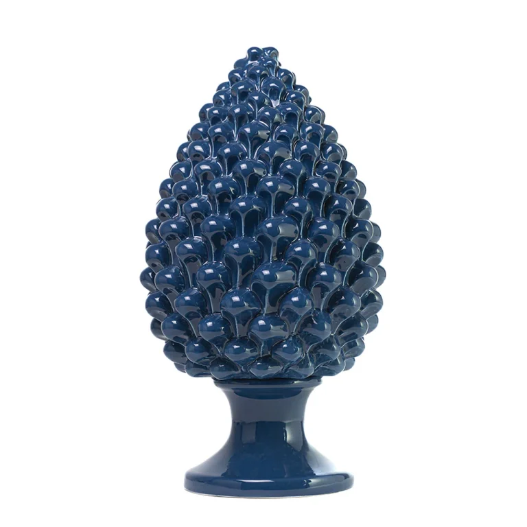 Pigna da 40 cm Blu marino in Ceramica di Caltagirone