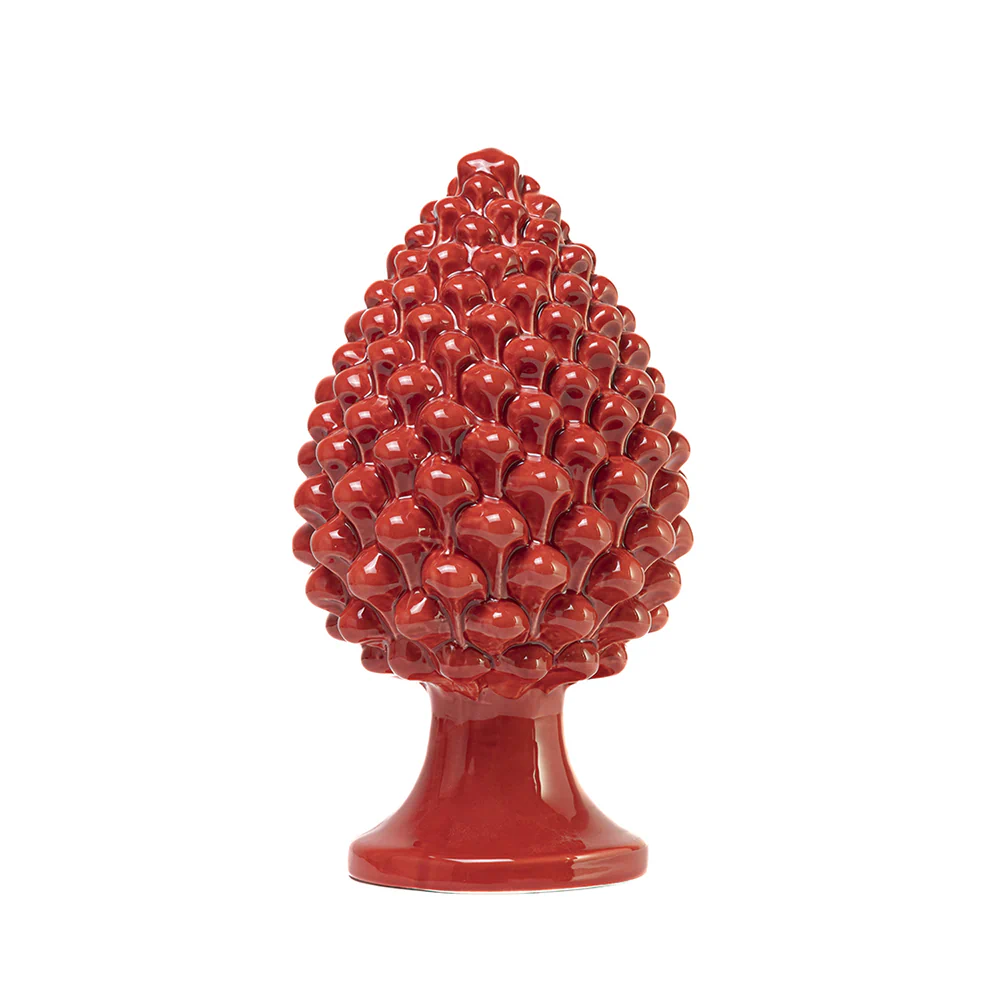 Pigna da 30 cm Rosso in Ceramica di Caltagirone