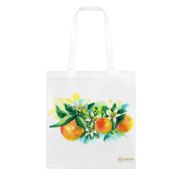 Shopping Bag con disegno di arance in fiore
