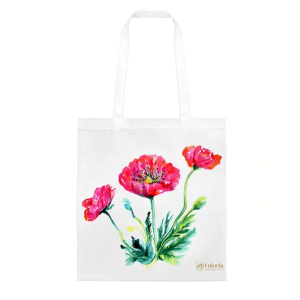 Shopping Bag con disegno di papaveri