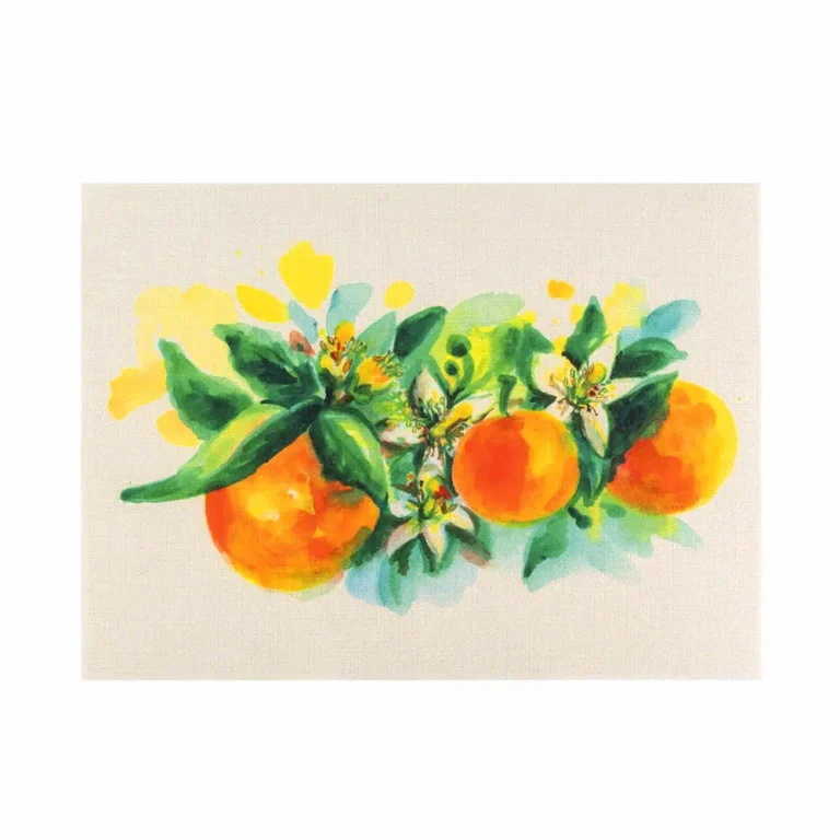 Tovaglietta in juta con disegno di arance