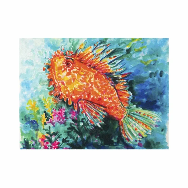 Tovaglietta in juta con disegno di uno scorfano