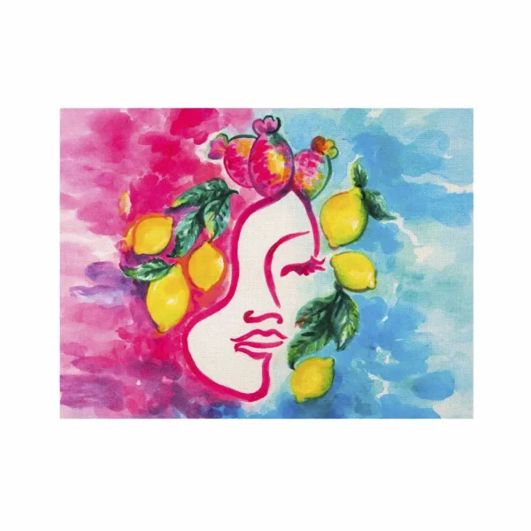 Tovaglietta in juta con disegno del logo di euforia