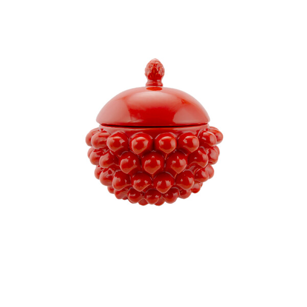 Centerpiece with Lid Coral Red S