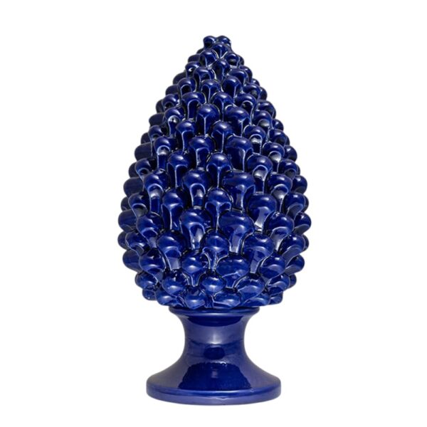 Pigna Blu Cobalto in Ceramica di Caltagirone XL grande
