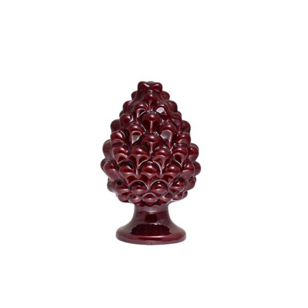 Pigna in ceramica di Caltagirone Rosso Borgogna piccola (XS)