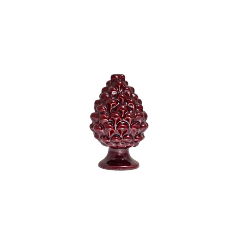 Pigna in ceramica di Caltagirone Rosso Borgogna piccola XXS