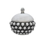 Centrotavola con Coperchio in ceramica di Caltagirone Grigio Fumé S