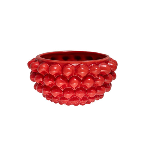 Centrotavola Rosso Corallo S in ceramica di Caltagirone piccolo